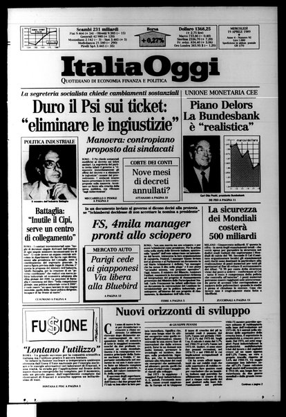 Italia oggi : quotidiano di economia finanza e politica